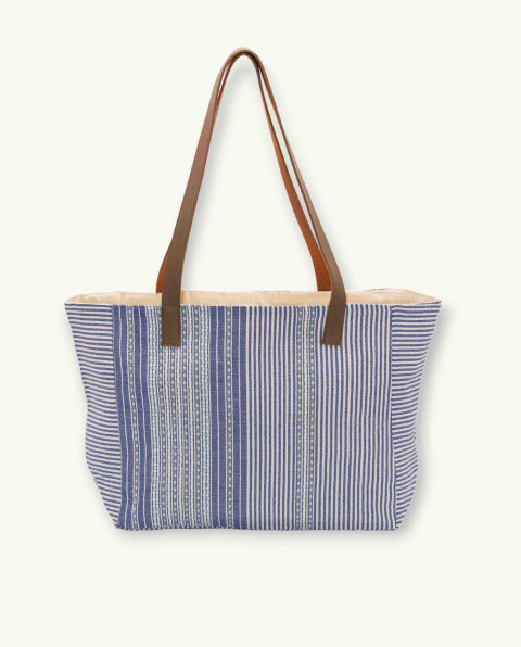 Bolso Berber Asa Cuero con Botón | Bolso de Playa Ma'Cuca