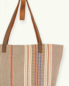 Bolso Berber Asa Cuero con Botón | Bolso de Playa Ma'Cuca