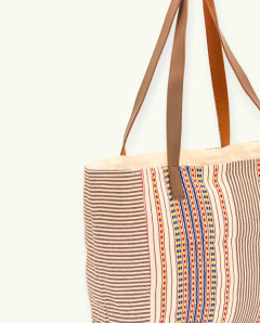 Bolso Berber Asa Cuero con Botón | Bolso de Playa Ma'Cuca