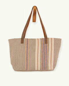 Bolso Berber Asa Cuero con Botón | Bolso de Playa Ma'Cuca