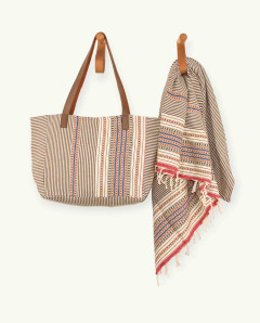Bolso Berber Asa Cuero con Botón | Bolso de Playa Ma'Cuca