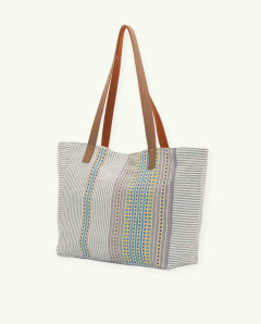 Bolso Berber Asa Cuero con Botón | Bolso de Playa Ma'Cuca