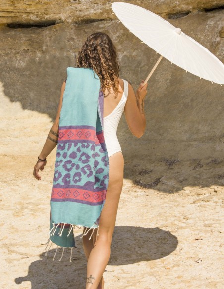 Fouta Leopardo 2x1 m.