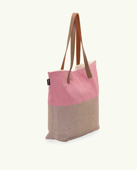 Bolso Zante Asa Cuero de Algodón Fouta | Ma'Cuca