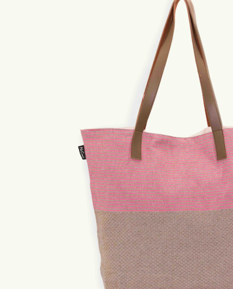 Bolso Zante Asa Cuero de Algodón Fouta | Ma'Cuca