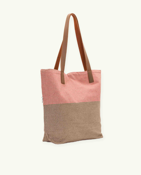 Bolso Zante Asa Cuero de Algodón Fouta | Ma'Cuca