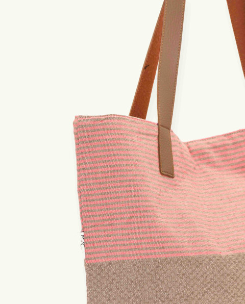 Bolso Zante Asa Cuero de Algodón Fouta | Ma'Cuca
