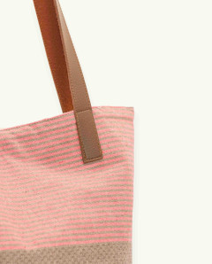 Bolso Zante Asa Cuero de Algodón Fouta | Ma'Cuca