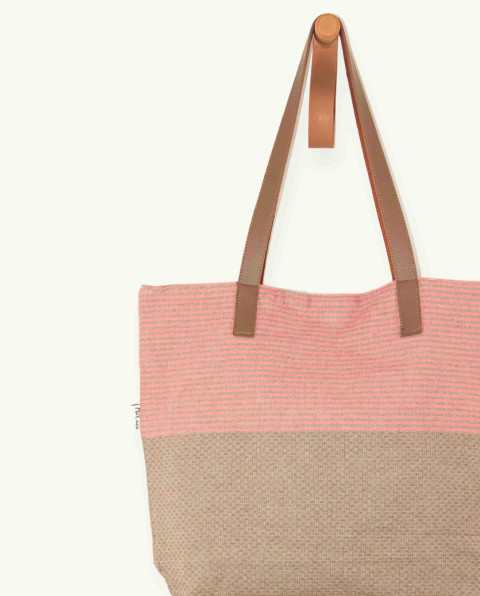 Bolso Zante Asa Cuero de Algodón Fouta | Ma'Cuca