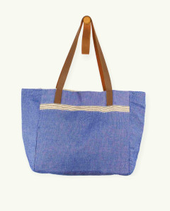 Bolso Playa Natte Asa Cuero de Algodón Fouta | Ma'Cuca