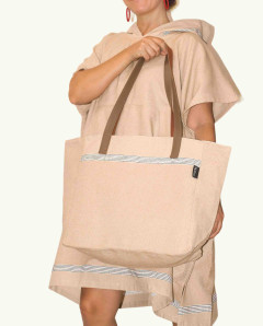 Bolso Playa Natte Asa Cuero con Botón | Ma'Cuca