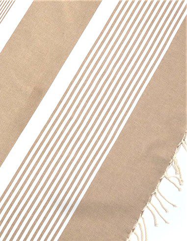 Toalla versátil Arthur 2,5x1,5m. — Color: Beige oscuro | Blanco
