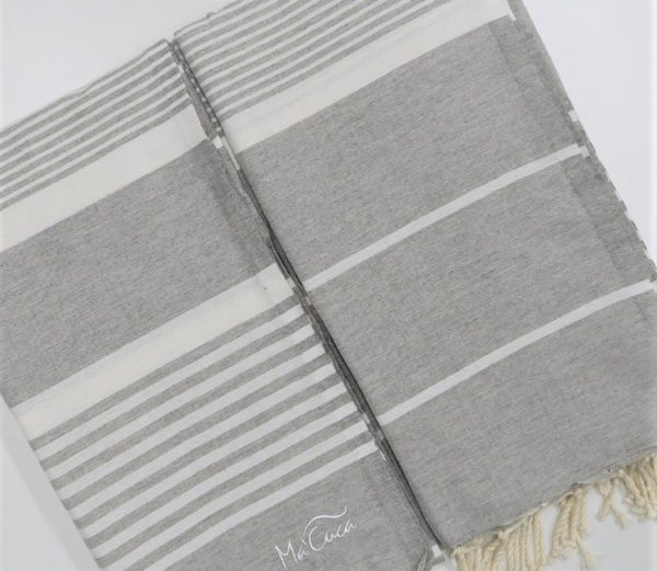 Toalla versátil Arthur 2,5x1,5m. — Color: Gris claro | Blanco