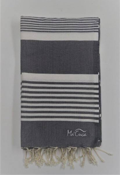 Toalla versátil Arthur 2,5x1,5m. — Color: Gris oscuro | Blanco