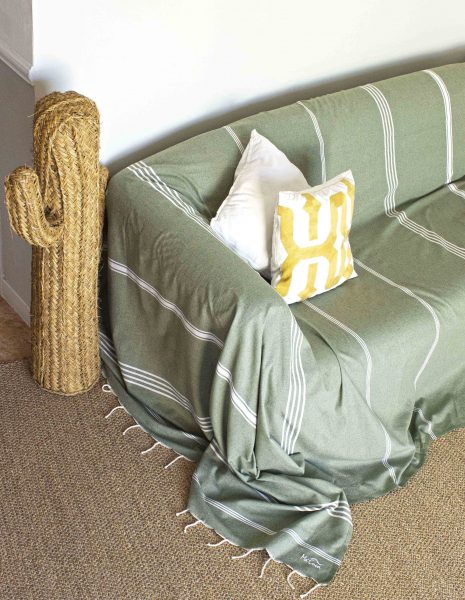 Funda hogar Las Palmas 3x2m. — Color: Kaki| Blanco