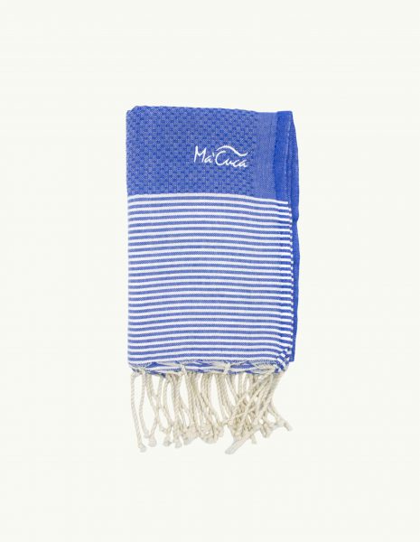 Toalla de playa Zante 2x1m. — Color: Azul Rey | Blanco