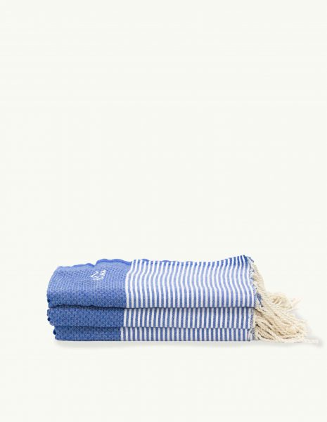 Toalla de playa Zante 2x1m. — Color: Azul Rey | Blanco
