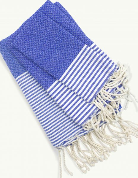 Toalla de playa Zante 2x1m. — Color: Azul Rey | Blanco