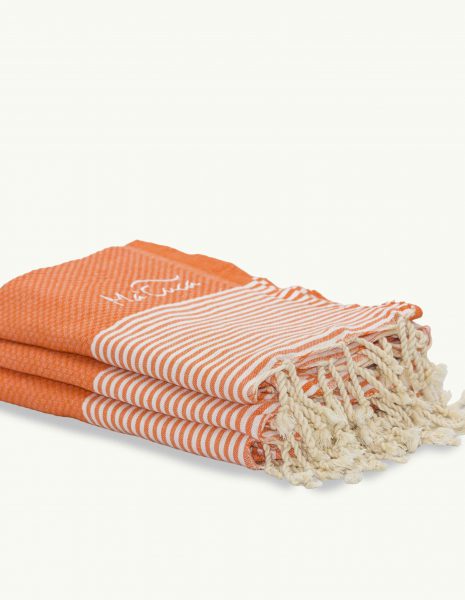 Toalla de playa Zante 2x1m. — Color: Naranja | Blanco