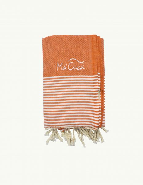 Toalla de playa Zante 2x1m. — Color: Naranja | Blanco