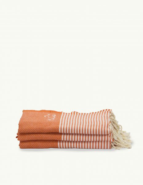 Toalla de playa Zante 2x1m. — Color: Naranja | Blanco