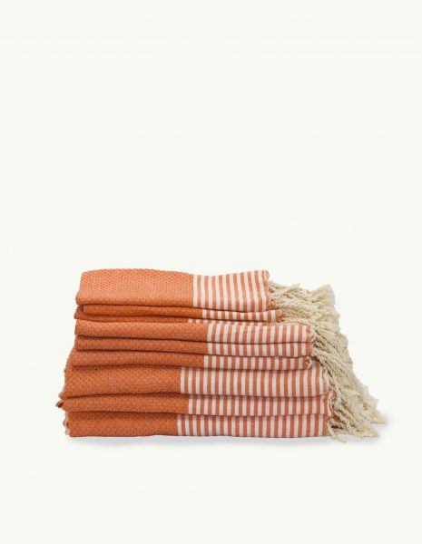 Toalla de playa Zante 2x1m. — Color: Naranja | Blanco