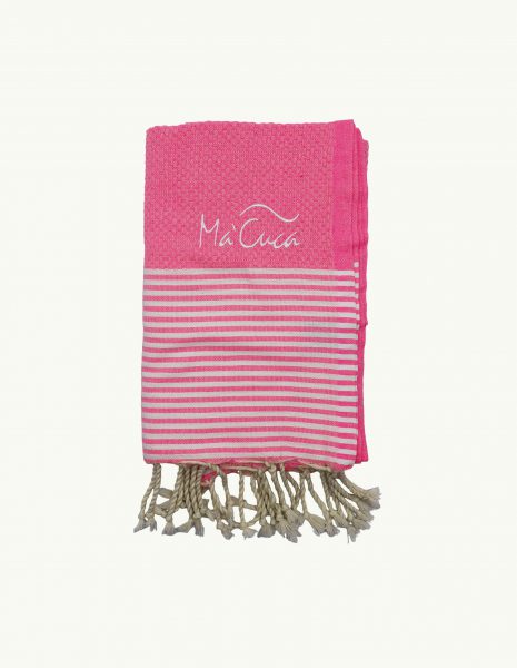 Toalla de playa Zante 2x1m. — Color: Rosa fluor | blanco