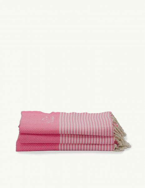 Toalla de playa Zante 2x1m. — Color: Rosa fluor | blanco