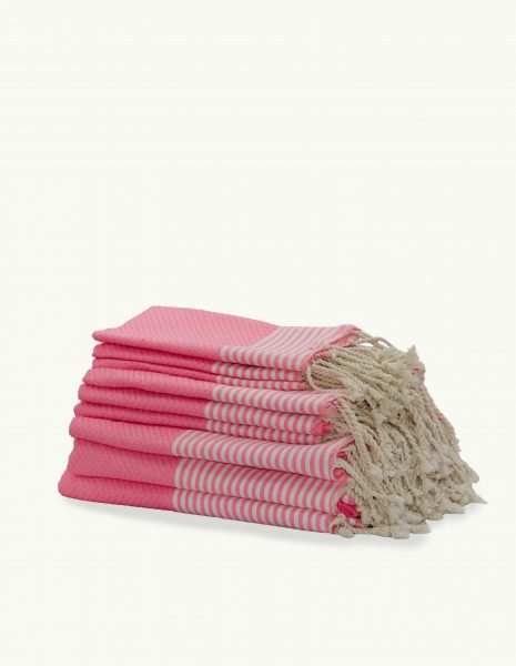 Toalla de playa Zante 2x1m. — Color: Rosa fluor | blanco