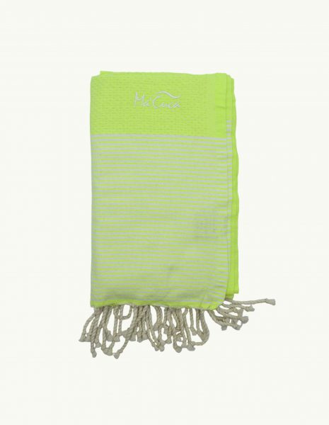 Toalla de playa Zante 2x1m. — Color: Verde Fluor |Blanco