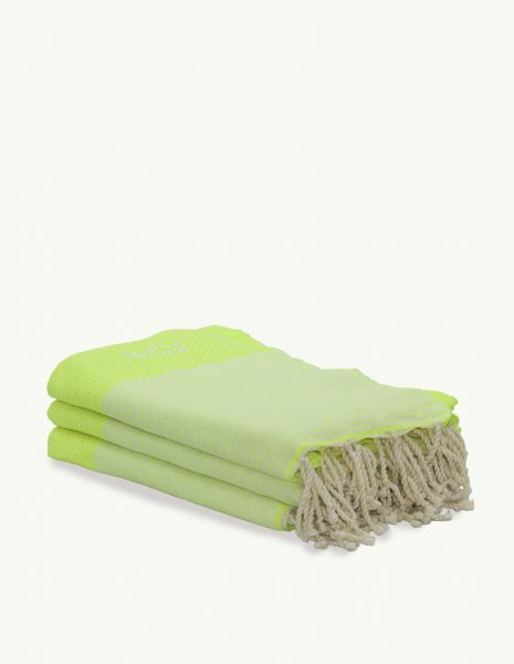 Toalla de playa Zante 2x1m. — Color: Verde Fluor |Blanco