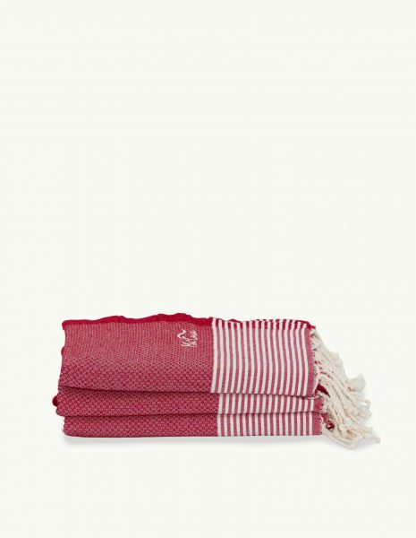 Toalla de playa Zante 2x1m. — Color: Rojo | Blanco