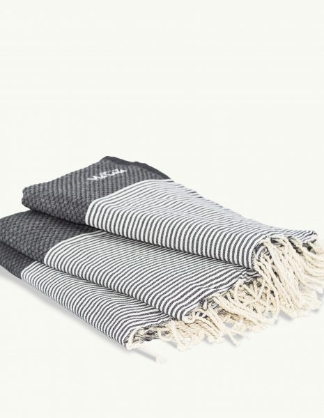 Toalla de playa Zante 2x1m. — Color: Negro | Blanco