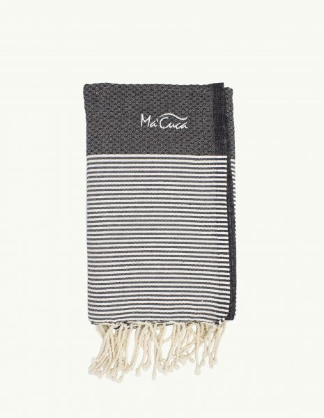 Toalla de playa Zante 2x1m. — Color: Negro | Blanco