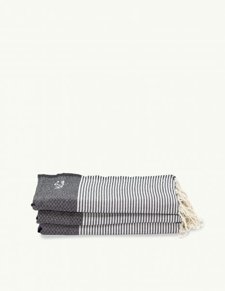 Toalla de playa Zante 2x1m. — Color: Negro | Blanco