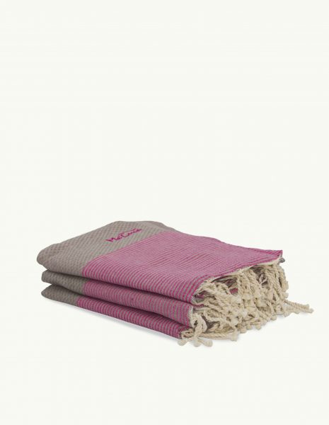 Toalla de playa Zante 2x1m. — Color: Taupe | Fucsia
