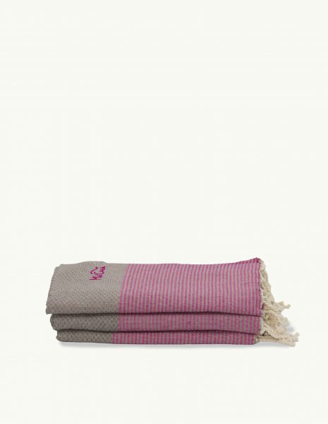 Toalla de playa Zante 2x1m. — Color: Taupe | Fucsia