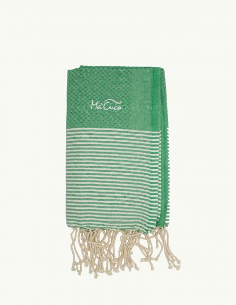 Toalla de playa Zante 2x1m. — Color: Verde | Blanco