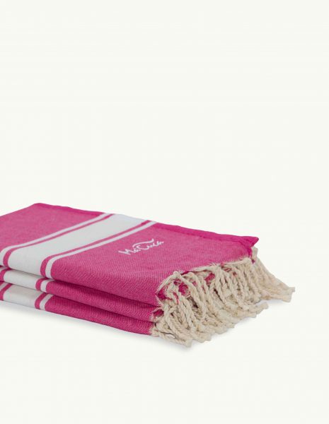 Toalla de playa Corfu 2x1m. — Color: Fucsia | Blanco