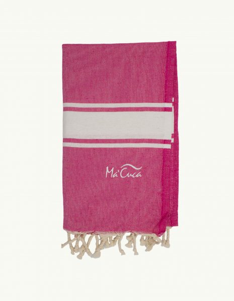 Toalla de playa Corfu 2x1m. — Color: Fucsia | Blanco