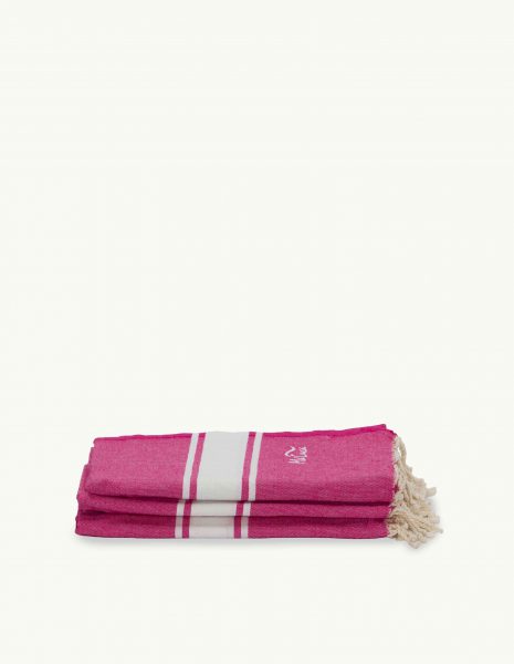 Toalla de playa Corfu 2x1m. — Color: Fucsia | Blanco