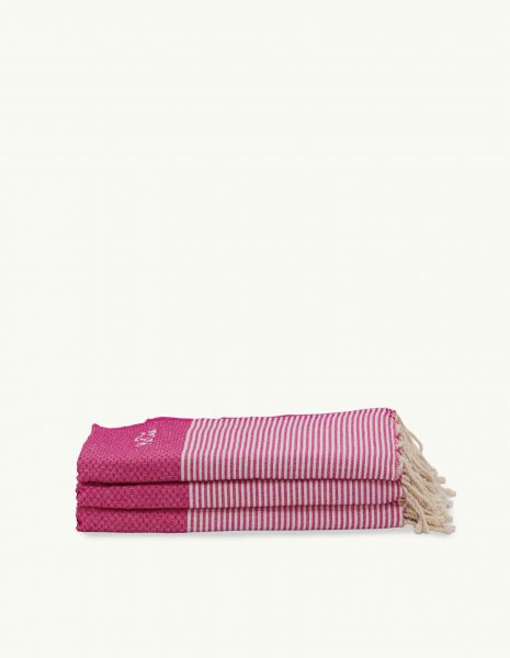 Toalla de playa Zante 2x1m. — Color: Fucsia | Blanco