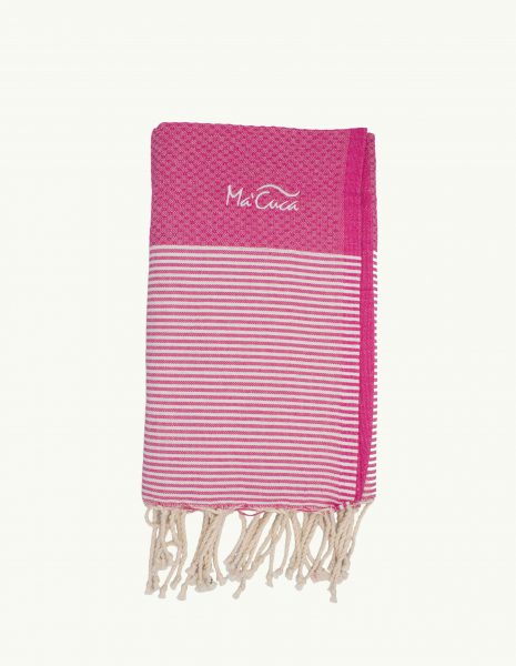 Toalla de playa Zante 2x1m. — Color: Fucsia | Blanco