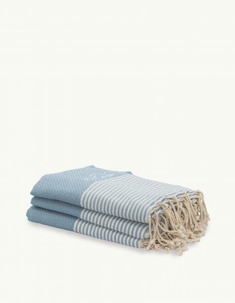 Toalla de playa Zante 2x1m. — Color: Celeste | Blanco