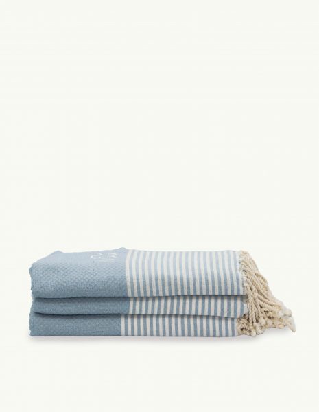 Toalla de playa Zante 2x1m. — Color: Celeste | Blanco
