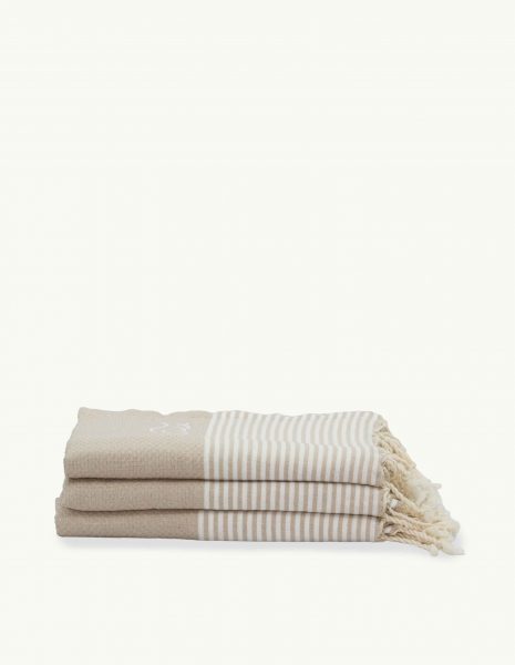 Toalla de playa Zante 2x1m. — Color: Beige | Blanco