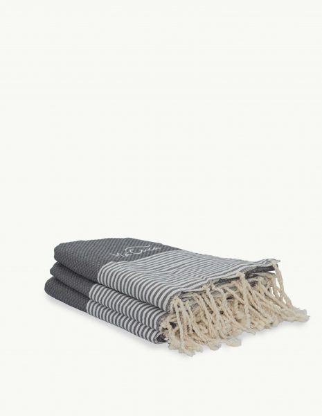 Toalla de playa Zante 2x1m. — Color: Gris oscuro | Blanco