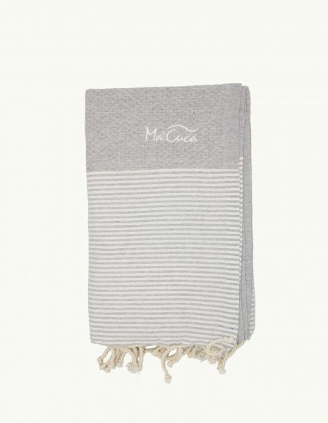 Toalla de playa Zante 2x1m. — Color: Gris claro | Blanco