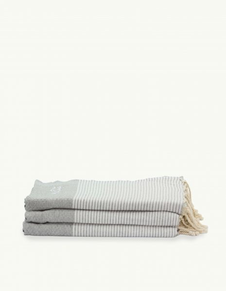 Toalla de playa Zante 2x1m. — Color: Gris claro | Blanco