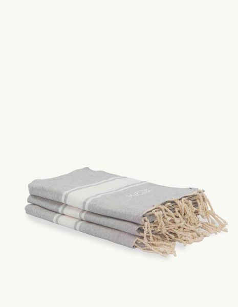 Toalla de playa Corfu 2x1m. — Color: Gris claro | Blanco